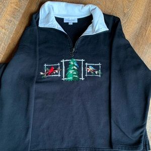 Breckenridge Holiday Scene Quarter Zip Pullover Size 1X